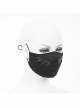 Front Wing Print Black Punk Knit Mesh Mask