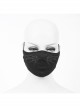 Front Wing Print Black Punk Knit Mesh Mask