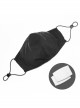 Front Wing Print Black Punk Knit Mesh Mask