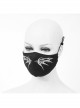 Front White Wing Print Black Punk Knit Mesh Mask