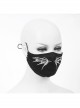 Front White Wing Print Black Punk Knit Mesh Mask