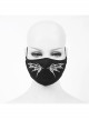 Front White Wing Print Black Punk Knit Mesh Mask