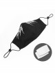 Front White Wing Print Black Punk Knit Mesh Mask