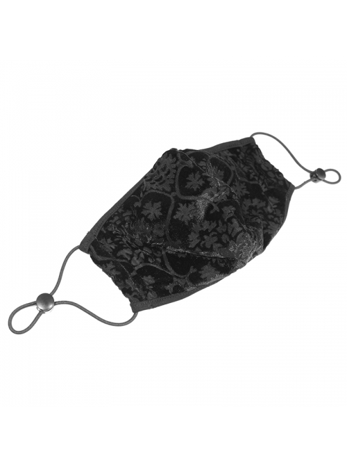 Black Gothic Velvet Embossed Mask