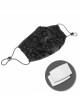Black Gothic Velvet Embossed Mask