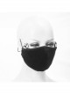 Side Leopard Pattern Leather Cat Ear Decoration Black Punk Dense Velvet Mask