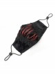 Front Red Lace-Up Lace Decals Black Gothic Dense Velvet Mask