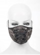 Front Metal Eyelets Lace-Up Grey Tie-Dyed Broken Holes Knit Punk Mask