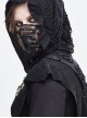 Front Metal Eyelets Lace-Up Grey Tie-Dyed Broken Holes Knit Punk Mask