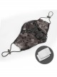 Front Metal Eyelets Lace-Up Grey Tie-Dyed Broken Holes Knit Punk Mask
