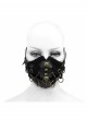 Metal Rivet Bandage Decoration Broken Holes Mesh Brown Punk Mask