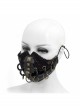 Metal Rivet Bandage Decoration Broken Holes Mesh Brown Punk Mask