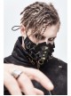 Metal Rivet Bandage Decoration Broken Holes Mesh Brown Punk Mask