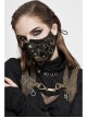 Metal Rivet Bandage Decoration Broken Holes Mesh Brown Punk Mask