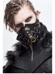 Metal Rivet Bandage Decoration Broken Holes Mesh Brown Punk Mask