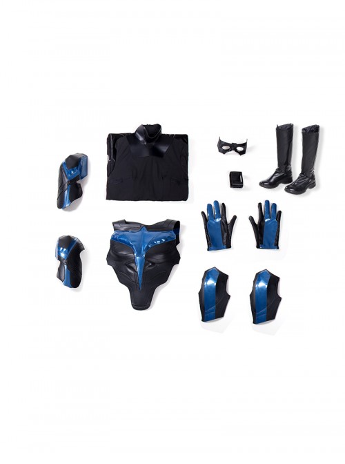 Titans Season 3 Nightwing Dick Grayson Battle Suit Halloween Cosplay Costume Leather Version Full Set
