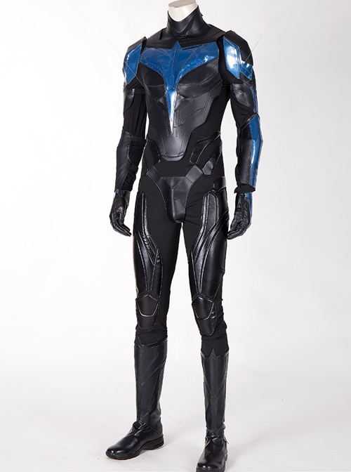 Titans Season 3 Nightwing Dick Grayson Battle Suit Halloween Cosplay Costume Leather Version Full Set