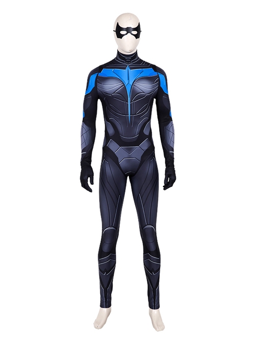 Titans Season 3 Nightwing Dick Grayson Battle Suit Halloween Cosplay Costume Printing Version Full Set