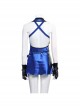 Final Fantasy VII Remake Tifa Lockhart Blue Sexy Backless Dress Halloween Cosplay Costume Full Set
