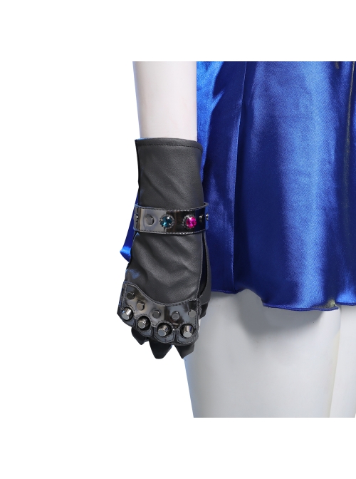 Final Fantasy VII Remake Tifa Lockhart Blue Sexy Backless Dress Halloween Cosplay Costume Full Set