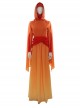 Star Wars Episode I The Phantom Menace Padme Amidala Orange Gradient Dress Halloween Cosplay Costume Full Set
