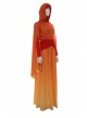 Star Wars Episode I The Phantom Menace Padme Amidala Orange Gradient Dress Halloween Cosplay Costume Full Set