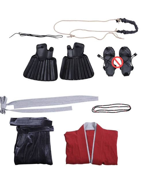 Ghost Of Tsushima Jin Sakai Red Samurai Suit Halloween Cosplay Costume Set