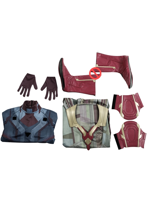 Avengers Age Of Ultron Vision Blue Bodysuit Battle Suit Halloween Cosplay Costume Set