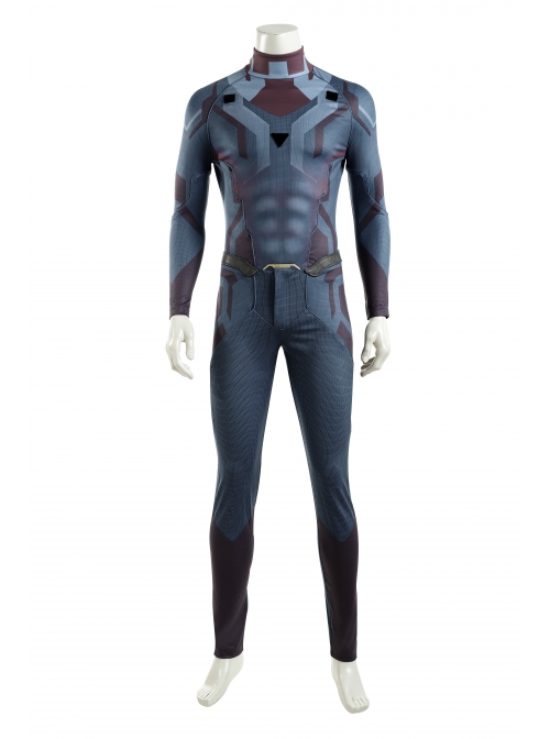 Avengers Age Of Ultron Vision Blue Bodysuit Battle Suit Halloween Cosplay Costume Set