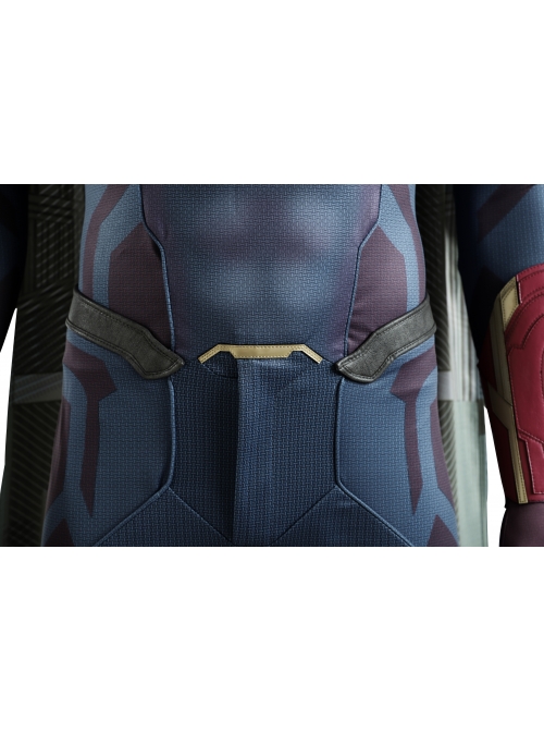 Avengers Age Of Ultron Vision Blue Bodysuit Battle Suit Halloween Cosplay Costume Set