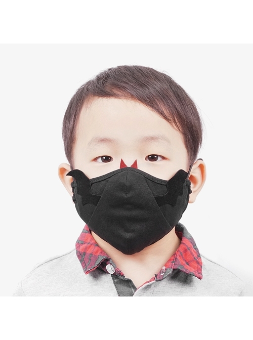 Black Punk Wings And Tusks Decoration Small Devil Kids Mask