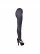 Front Splice Mesh Lace-Up Black Gothic Knit Legging