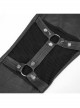 Metal Eyelets Belt Front Splice Mesh Metal Rivet Leg Loop Black Punk Legging