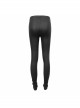 Metal Eyelets Belt Front Splice Mesh Metal Rivet Leg Loop Black Punk Legging
