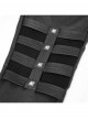 Metal Eyelets Belt Front Splice Mesh Metal Rivet Leg Loop Black Punk Legging