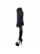 Rose Lace Mesh Outer Skirt Black Gothic Faux Leather Legging