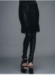 Rose Lace Mesh Outer Skirt Black Gothic Faux Leather Legging
