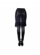 Rose Lace Mesh Outer Skirt Black Gothic Faux Leather Legging