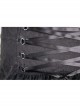 Front Double-Breasted Buttons Back Waist Lace-Up Frill Lace Hem Black Gothic Jacquard Short Pants