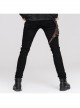 Men Metal Ring Decoration Leg Bag Brown Punk Twill Pants