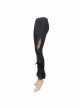 Side Hollow-Out Lace-Up Slit Lace Hem Black Gothic Legging