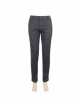 Side Braided Strap Black Gothic Jacquard Trousers