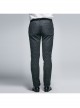 Side Braided Strap Black Gothic Jacquard Trousers