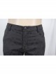 Side Braided Strap Black Gothic Jacquard Trousers