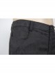 Side Braided Strap Black Gothic Jacquard Trousers
