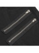 Metal Zipper Decoration Metal Buckle Leather Leg Loop Black Punk Middle Pants