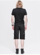 Metal Zipper Decoration Metal Buckle Leather Leg Loop Black Punk Middle Pants