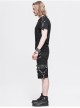 Metal Zipper Decoration Metal Buckle Leather Leg Loop Black Punk Middle Pants