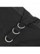 Metal Zipper Decoration Metal Buckle Leather Leg Loop Black Punk Middle Pants