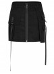 Steam Punk Female Black Zipper Strap High Waist Short Skirt